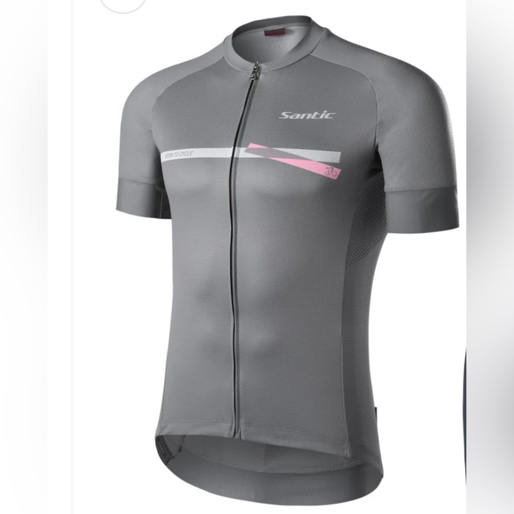 SANTIC CD Grey Cycling Jersey Full Zip